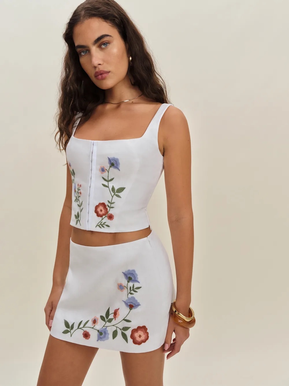 Reformation Ren Linen Skirt White NWT